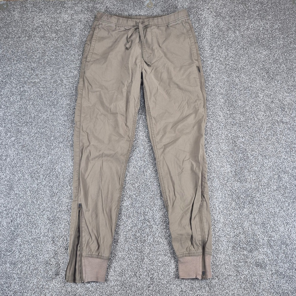 Prana‎ Joggers Mens XS Brown Pilot Rock Pant Organic Cotton Stretch Ankle Zip